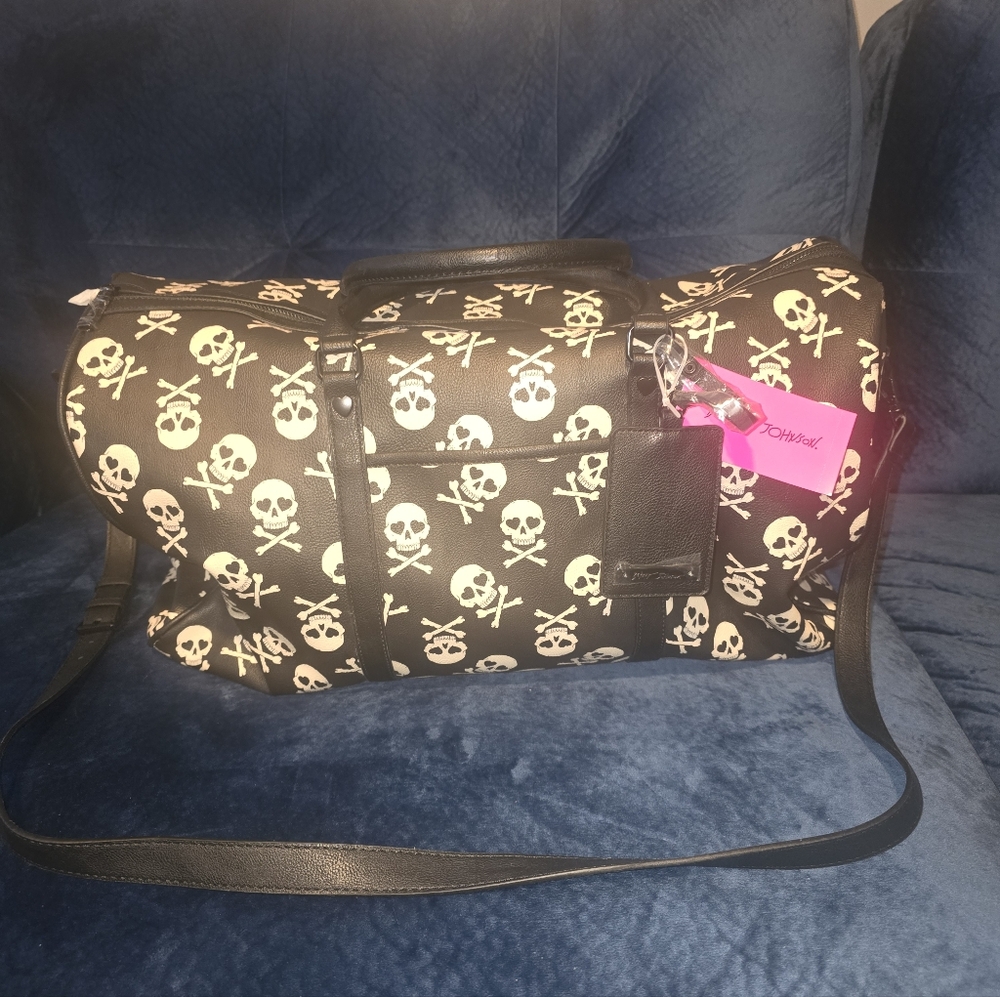 Betsey Johnson Skull Print Duffel Bag